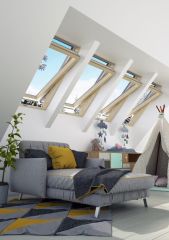 Trzyszybowe, drewniane okno dachowe OKPOL ISOV I7