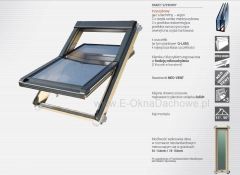 Trzyszybowe, drewniane okno dachowe OKPOL ISOV I7