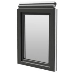 Trzyszybowe, nieotwierane, drewniane okno kolankowe OKPOL IKDN FIP I22