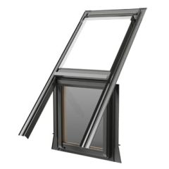 Trzyszybowe, nieotwierane, drewniane okno kolankowe OKPOL IKDN FIP I22