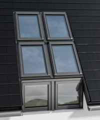 Trzyszybowe, nieotwierane, drewniane okno kolankowe OKPOL IKDN FIP I22