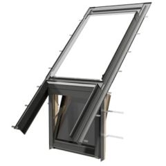 Trzyszybowe, uchylne, drewniane okno kolankowe OKPOL IKDU  I22