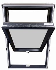 Okno dachowe z PVC - FAKRO PTP-V/AC U4 w okleinie antracyt