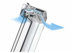 Okno dachowe z PVC - FAKRO PTP-V/AC U4 w okleinie antracyt - nawiewnik V35