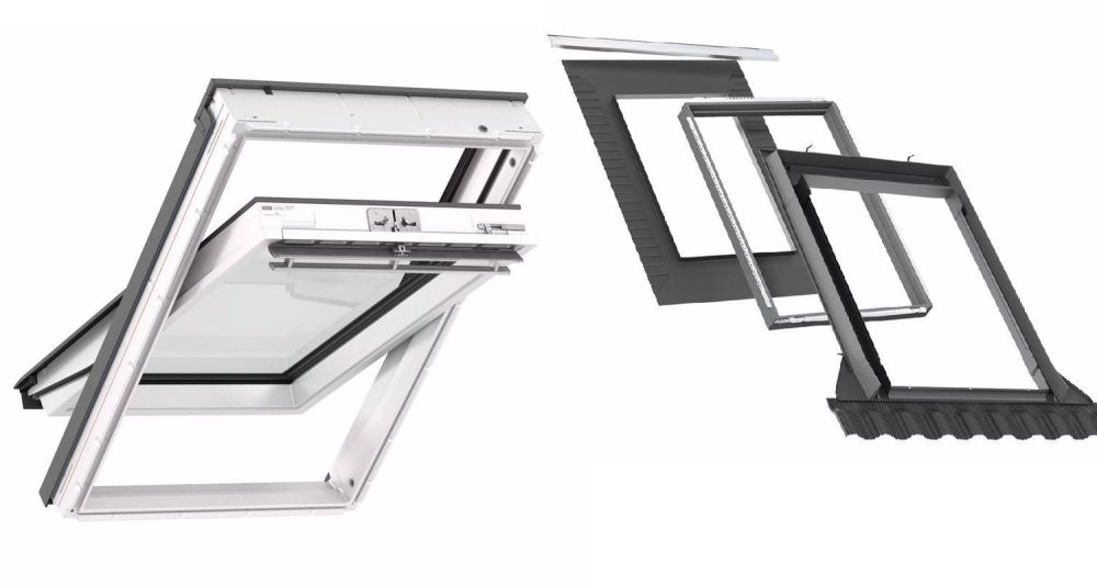 Pakiet: Okno VELUX GLU 1061 MK06 78x118 + kołnierz EDW 2000 MK06 78x118 z ramą izolacyjną BDX (ciepły montaż)