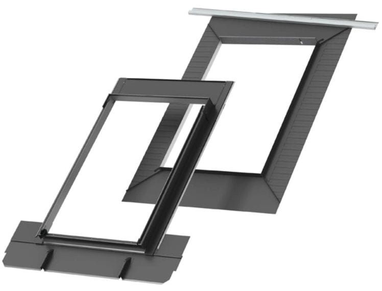 VELUX EDQ 1000 - kołnierz uszczelniający do blachy na rąbek systemowy z izolacją przeciwwilgociową BFX i rynną odwadniającą.