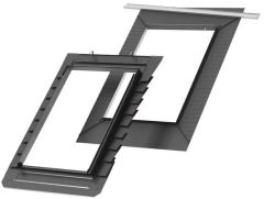 VELUX EDB 1000 - kołnierz uszczelniający do pokryć łuskowych (karpiówka), z izolacją przeciwwilgociową BFX i rynną odwadniającą.