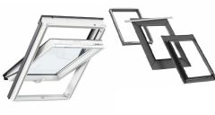 Pakiet: Okno VELUX GLU 1061B +  kołnierz do płaskiej dachówki EDT 2000 z ramą izolacyjną BDX