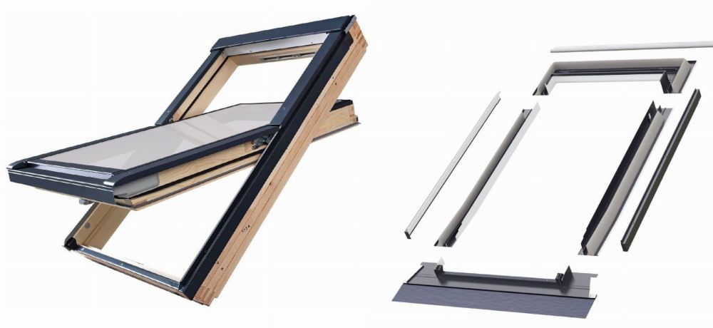 Okno dachowe FAKRO FTP-V U41 Greenview + kołnierz FAKRO EHV-AT