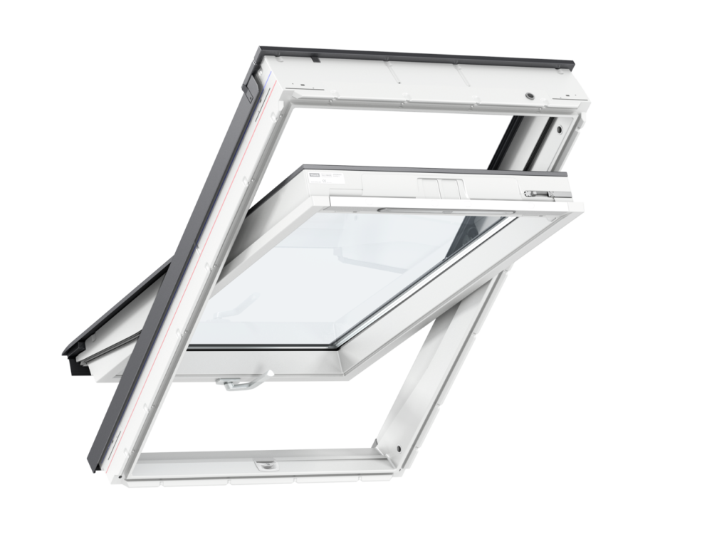 Okno dachowe VELUX GLU 0064B dolne otwieranie, poliuretanowe, białe.