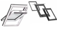 Pakiet: Okno VELUX GLU 0061 kołnierz EDT 2000 z ramą izolacyjną BDX (ciepły montaż)