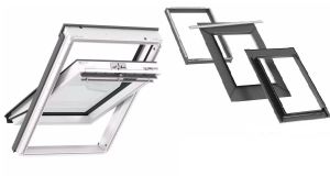 Pakiet: okno dachowe VELUX GLU 0061 MK08 78x140 + kołnierz EDT 2000 z BDX