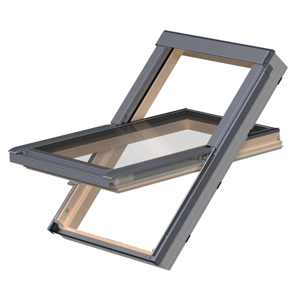 Okno dachowe FAKRO PTP-V U41 AIMX GREENVIEW - PVC, OKLEINA NATURALNA SOSNA