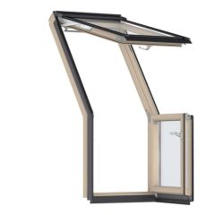 Okno balkonowe VELUX GEL 3065, górny element + VELUX VEB, prawy patrząc z zewnątrz.