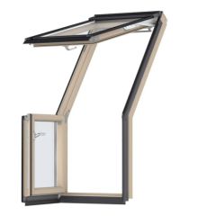 Okno balkonowe VELUX GEL 3065, górny element + VELUX  VEA, lewy patrząc z zewnątrz.