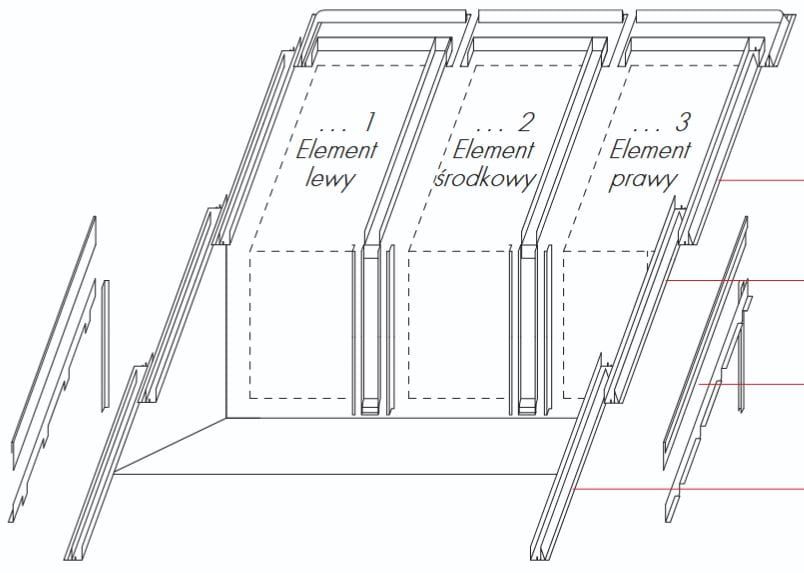 Kołnierz do okna balkonowego GEL - VELUX EEW M08 2002E 78x140 - element środkowy
