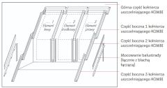 Kołnierz do okna balkonowego GEL - VELUX EEW M08 2003E 78x140 - element prawy