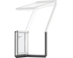 Balkon dachowy VELUX VEA M35 2065 78x109 malowane na biało, drewniane, 3-szybowe, element dolny.