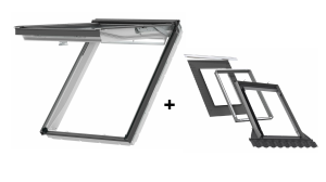 Pakiet: Okno VELUX GNU 0064 MK08 78x140 + kołnierz EDW 2000 z BDX 