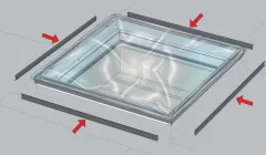 VELUX ZZZ 210U – zestaw profili mocujących do okien do płaskiego dachu.