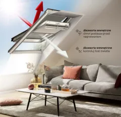 Roleta VELUX DKL + Markiza zewnętrzna VELUX MHL 5060