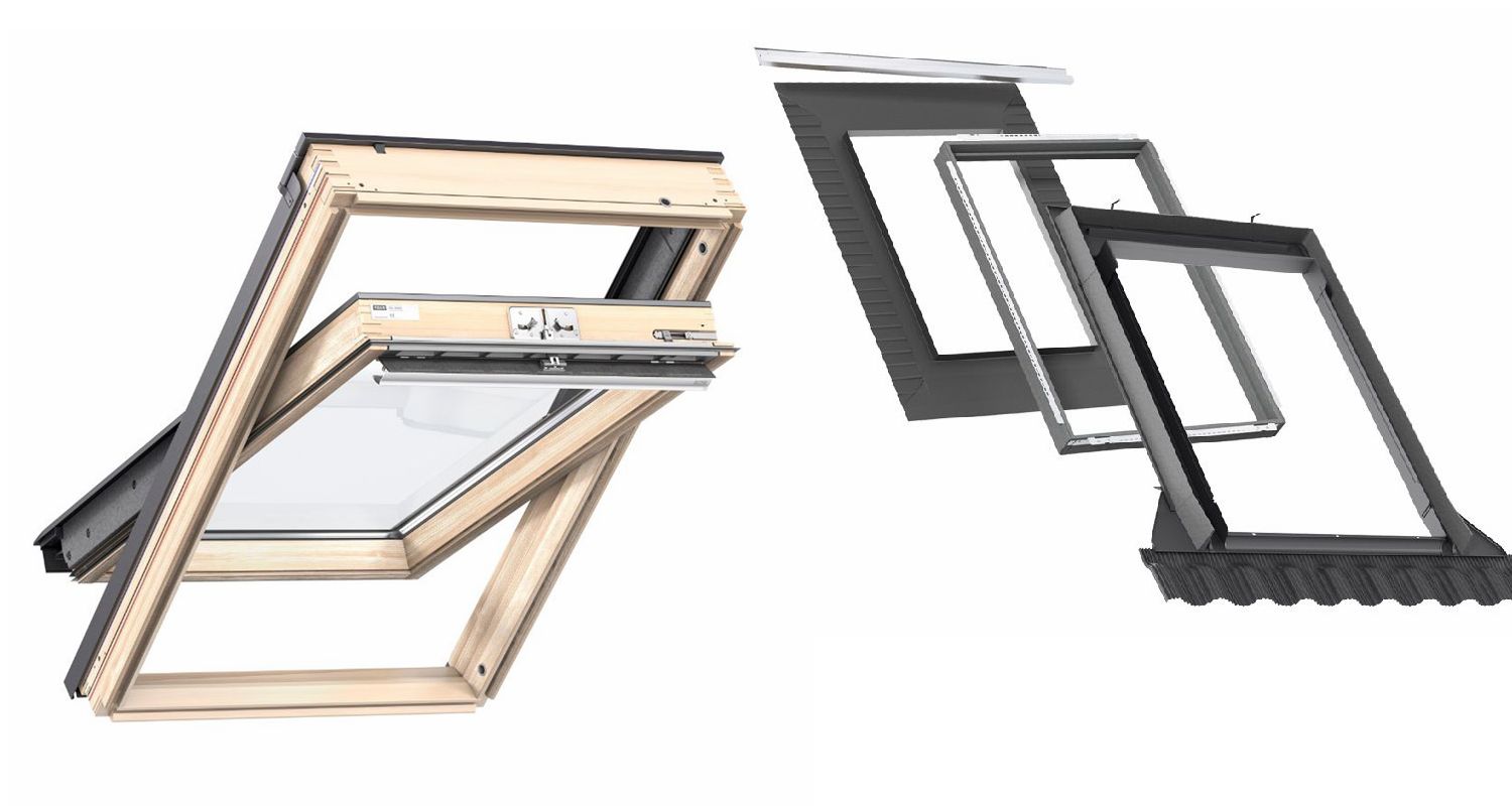 Pakiet okno VELUX GLL 1061 MK06 78x118 + kołnierz EDW 2000 MK06 78x118 z ramą izolacyjną BDX